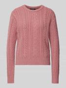 Lauren Ralph Lauren Strickpullover mit Zopfmuster Modell 'SAYLA' in Ro...