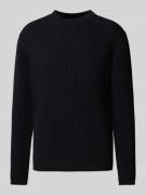 Drykorn Strickpullover mit Rundhalsausschnitt Modell 'LEANDO' in Black...