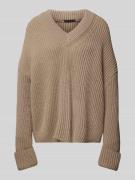 Drykorn Strickpullover mit V-Ausschnitt Modell 'DANILIO' in Beige, Grö...