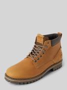 Jack & Jones Lederboots mit Label-Badge Modell 'QUEENSWAY' in Beige, G...