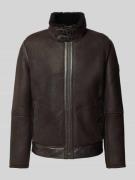 Strellson Lederjacke im Biker-Look Modell 'SHELTER-DF' in Dunkelbraun,...