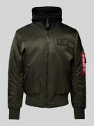 Alpha Industries Bomberjacke mit Stehkragen in Dunkelgruen, Größe S