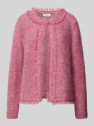 MAERZ Muenchen Strickcardigan mit Fransen in Rosa Melange, Größe 36