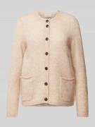 MAERZ Muenchen Strickcardigan mit Eingrifftaschen in Beige Melange, Gr...