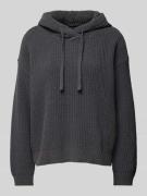 Vero Moda Gerippter Pullover mit Kapuze Modell 'NEAT' in Anthrazit Mel...