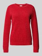 Vila Strickpullover mit Effektgarn Modell 'DALO' in Rot, Größe L