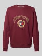 Tommy Jeans Regular Fit Sweatshirt mit Label-Stitching in Bordeaux, Gr...