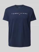 Tommy Jeans T-Shirt mit Label-Stitching in Marine, Größe L