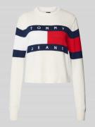 Tommy Jeans Strickpullover mit Logo-Detail Modell 'CENTER FLAG' in Off...