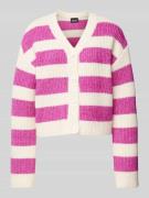 Pieces Cardigan mit V-Ausschnitt Modell 'ALINI' in Fuchsia, Größe L