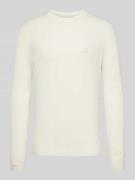 Calvin Klein Jeans Strickpullover mit Label-Badge in Offwhite, Größe L