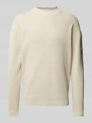 Calvin Klein Jeans Relaxed Fit Strickpullover mit Label-Patch in Taupe...