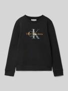 Calvin Klein Jeans Sweatshirt mit Label-Stitching und Rundhalsausschni...