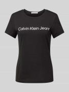 Calvin Klein Jeans T-Shirt mit Label-Print in Black, Größe S