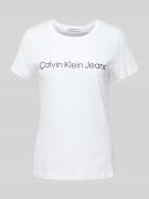 Calvin Klein Jeans T-Shirt mit Label-Print in Weiss, Größe S