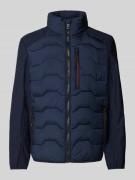 Tom Tailor Regular Fit Steppjacke mit Struktur-Mix in Marine, Größe L