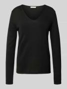 Tom Tailor Regular Fit Pullover mit V-Ausschnitt in Black, Größe M