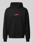 HUGO Hoodie mit Label-Stitching Modell 'Dlogolong' in Black, Größe L