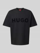 HUGO T-Shirt mit Label-Print Modell 'Dinkee' in Black, Größe M