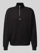 HUGO Sweatshirt mit Troyer-Kragen Modell "Durty" in Black, Größe L