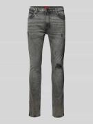 HUGO Skinny Fit Jeans im Destroyed-Look Modell 'HUGO 734' in Hellgrau,...