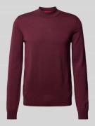 HUGO Strickpullover mit Turtleneck Modell 'San Matteo' in Bordeaux, Gr...