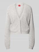 HUGO Strickcardigan mit Label-Stitching Modell 'Sarendety' in Hellgrau...