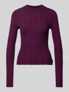 HUGO Strickpullover in Ripp-Optik Modell 'Sarphammy' in Aubergine, Grö...