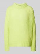 HUGO Wollpullover mit Label-Stitching Modell 'Sloossy' in Neon Gelb, G...