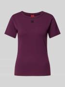 HUGO T-Shirt mit Label-Stitching Modell 'Deloris' in Aubergine, Größe ...