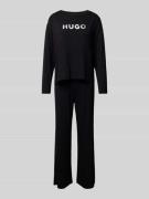 HUGO Pyjama mit Label-Print Modell 'UNITE' in Black, Größe L