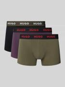 HUGO Trunks mit Label-Bund im 3er-Pack in Aubergine, Größe L