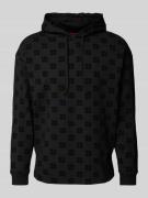 HUGO Hoodie mit Label-Prints Modell 'Flock' in Black, Größe M