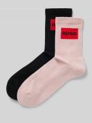 HUGO Sneakersocken mit Label-Stitching im 2er-Pack in Rosa, Größe 35-3...