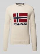 Napapijri Strickpullover mit Label-Print Modell 'SILVRETTA' in Sand, G...