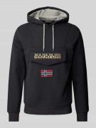 Napapijri Hoodie mit Label-Patch Modell 'BURGEE' in Black, Größe L