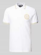 Versace Jeans Couture Poloshirt mit Label-Stitching in Weiss, Größe L