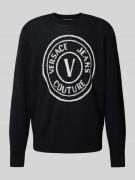 Versace Jeans Couture Pullover mit Label-Stitching und Rundhalsausschn...