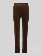 Marc Cain Slim Fit Stoffhose mit elastischem Label-Bund in Dunkelbraun...