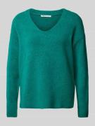 TOM TAILOR DENIM Relaxed Fit Strickpullover mit V-Ausschnitt in Grass,...