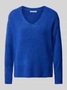 TOM TAILOR DENIM Relaxed Fit Strickpullover mit V-Ausschnitt in Royal,...