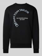 TOM TAILOR DENIM Sweatshirt mit Logo-Print in Black, Größe L