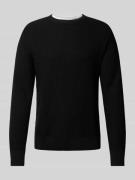 TOM TAILOR DENIM Strickpullover im 2-in-1-Look in Black, Größe L