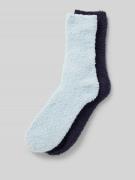 camano Plüschsocken im 2er-Pack in Blau, Größe 35-38