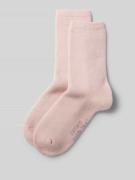 camano Socken mit Label-Schriftzug in Rose, Größe 35-38