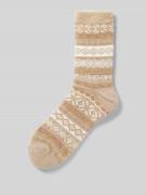 camano Socken mit Kunstfellbesatz Modell 'NORWEGIAN' in Beige, Größe 3...