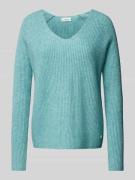 Fynch-Hatton Strickpullover mit V-Ausschnitt in Aqua, Größe M