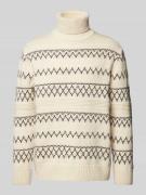 Knowledge Cotton Apparel Strickpullover mit Rollkragen in Offwhite, Gr...