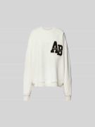 Anine Bing Oversized Sweatshirt mit Label-Detail in Offwhite, Größe L