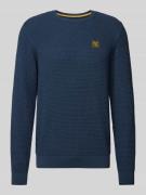 PME Legend Strickpullover mit Label-Patch in Marine, Größe 3XL